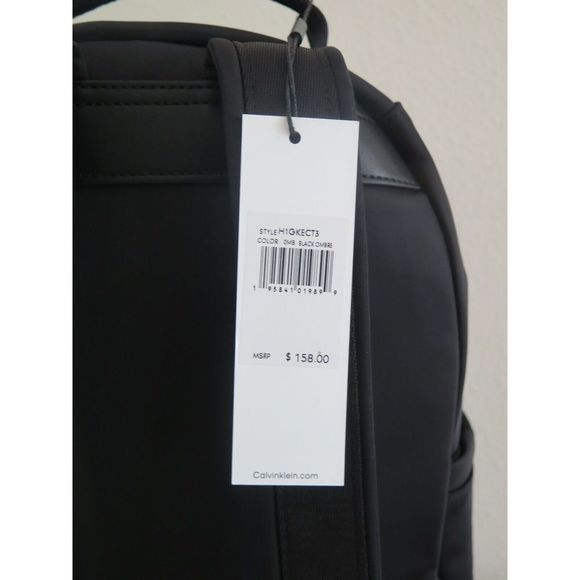 Calvin Klein H1GKECT3 Unisex Large Black Signature Ombre Nylon Backpack $160 - Picture 4 of 12